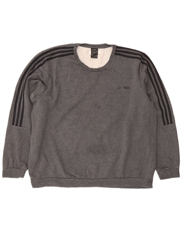 Adidas Herre Regular Fit Sweatshirt Jumper 2XL Grå Bomuld