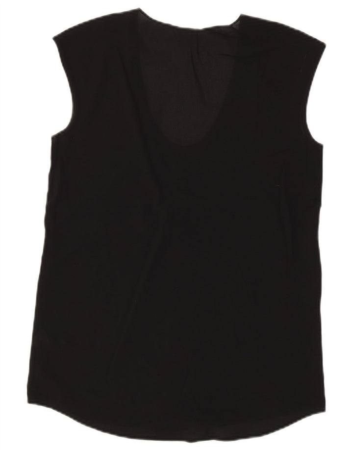 J. CREW Dame ærmeløs bluse Top US 00 2XS Sort Polyester