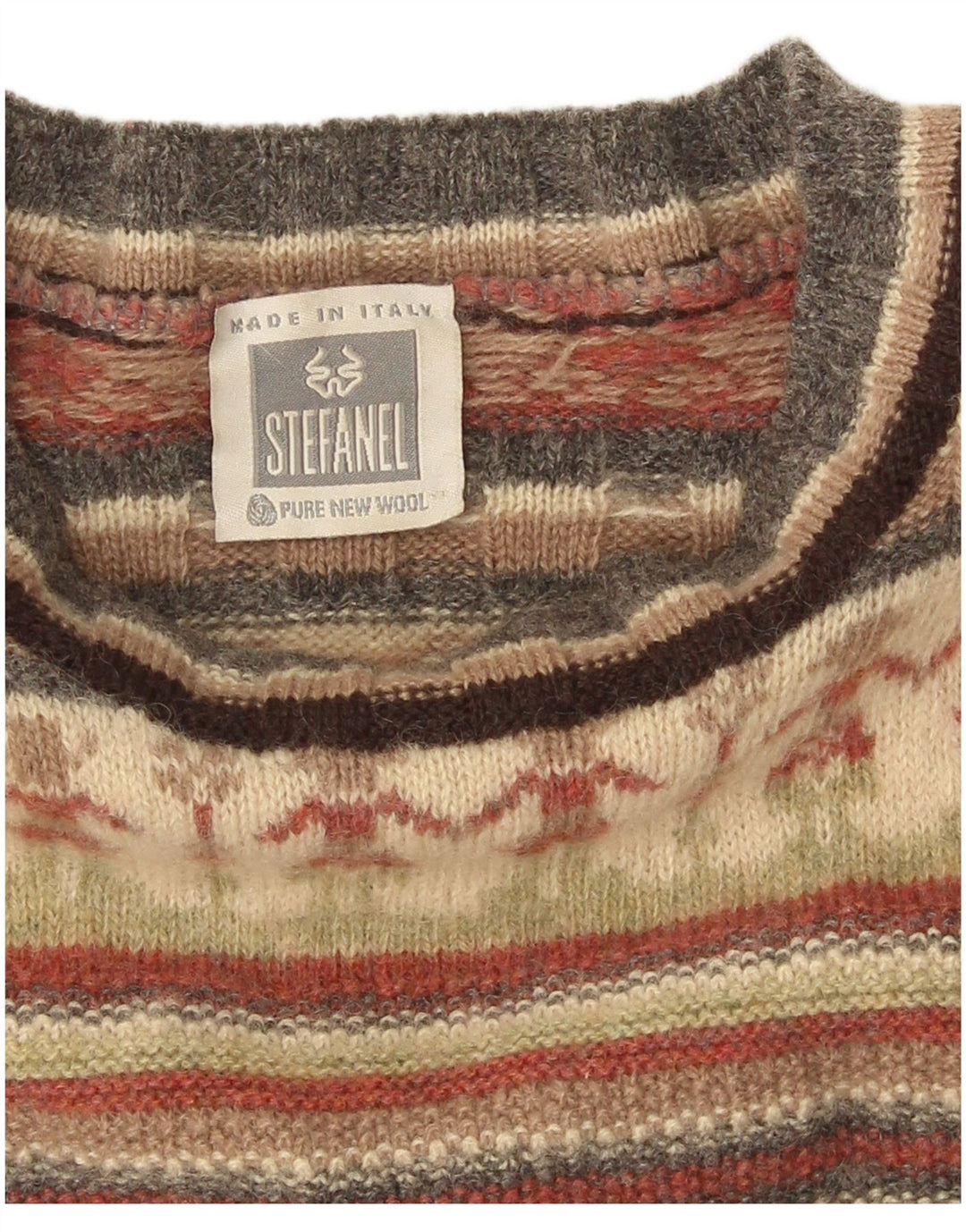 Stefanel Dame Jumper Sweater UK 14 Medium Flerfarvet