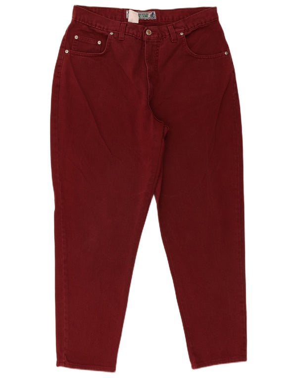 Lucky Star kvinders højtaljede koniske jeans W36 L27 Bourgogne bomuld