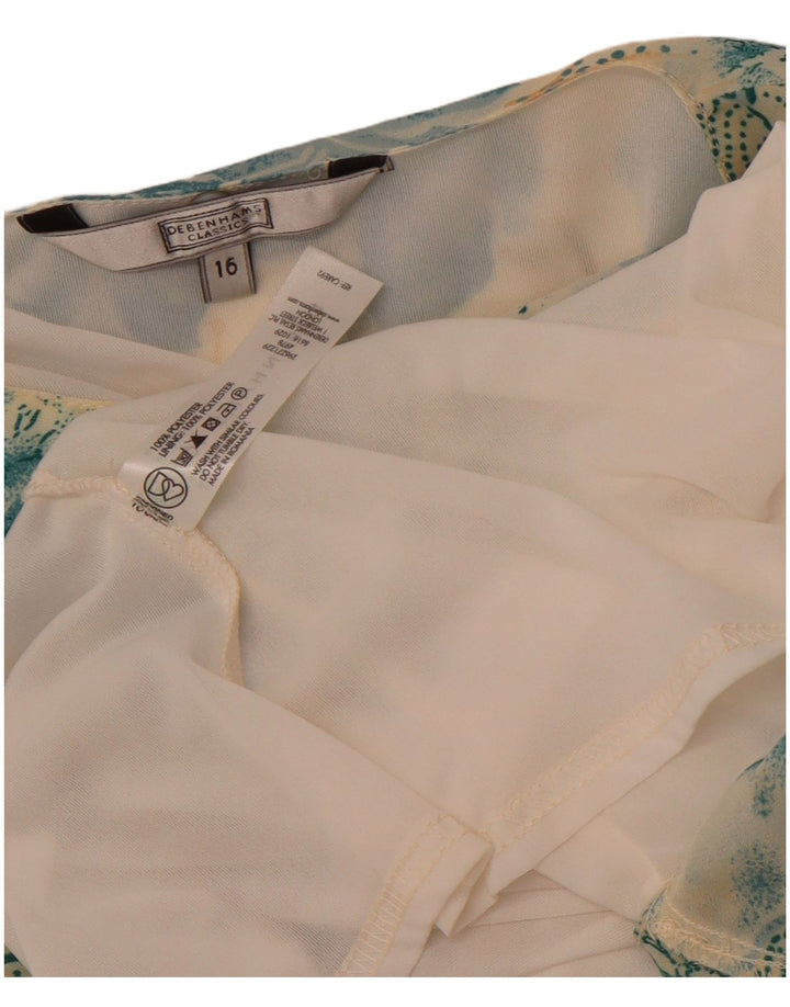 Debenhams Damebluse Top UK 16 Large Multicolored Floral Polyester