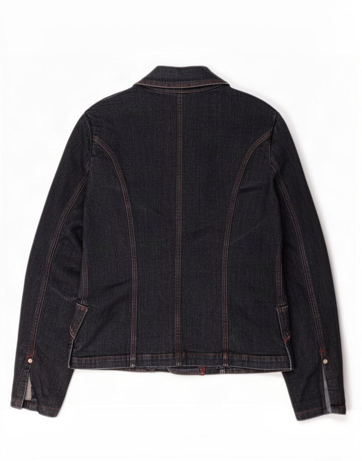 Trussardi Jeans Dame 3 Knaps Denim Blazer Jakke IT 46 Stor Marineblå