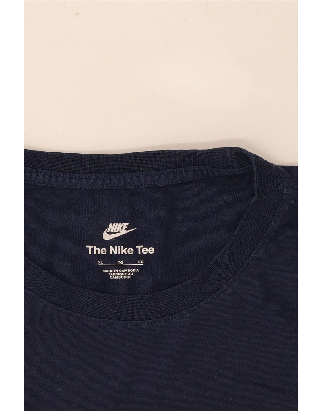 NIKE Mens T-Shirt Top XL Navy Blue Cotton Vintage Nike and Second-Hand Nike from Messina Hembry 