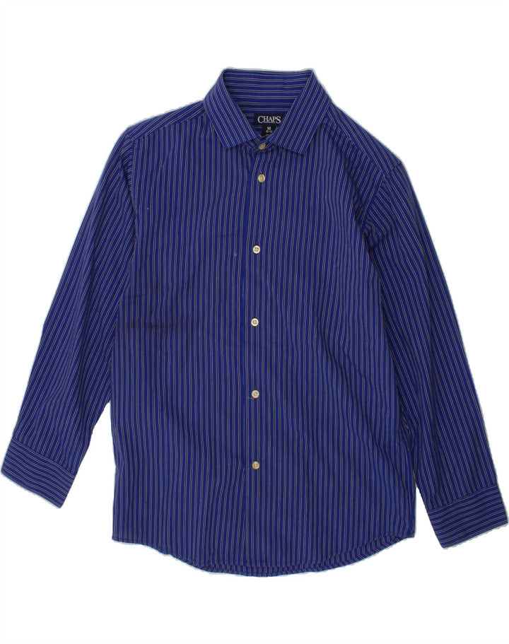 CHAPS Boys Shirt 10-11 Years Medium  Navy Blue Striped Cotton Vintage Chaps and Second-Hand Chaps from Messina Hembry 