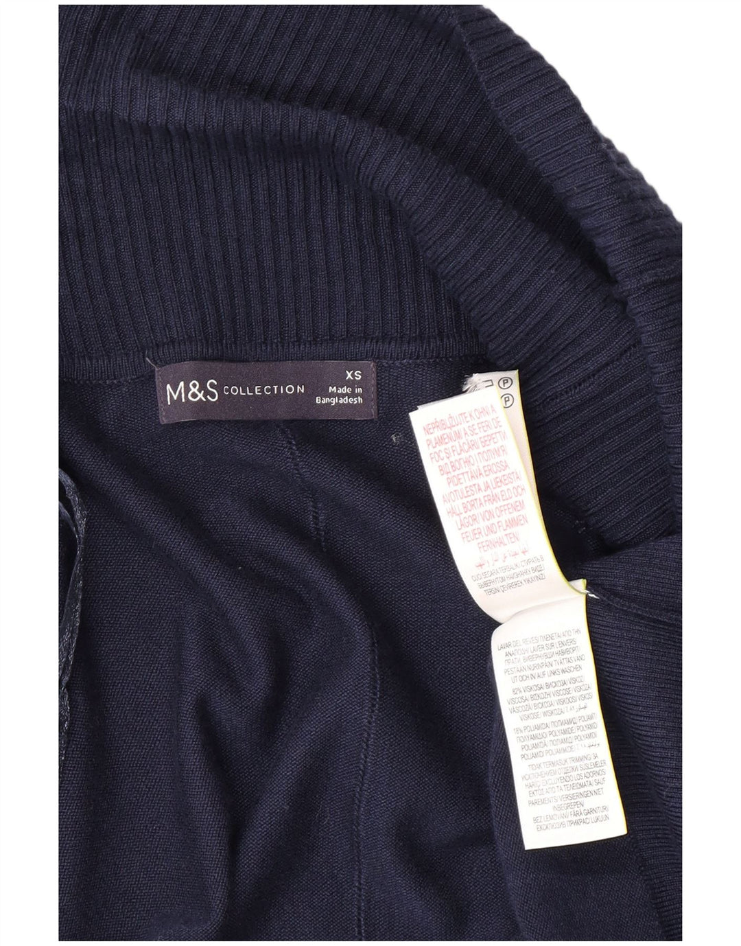 MARKS & SPENCER Womens Longline Open Cardigan Sweater UK 6 XS Navy Blue