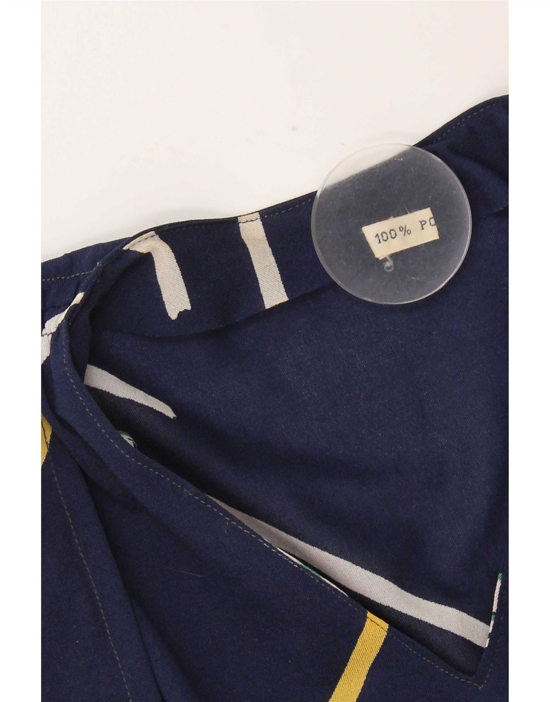 Vintage Dame A-Line Kjole IT 42 Mellem marineblå stribet polyester