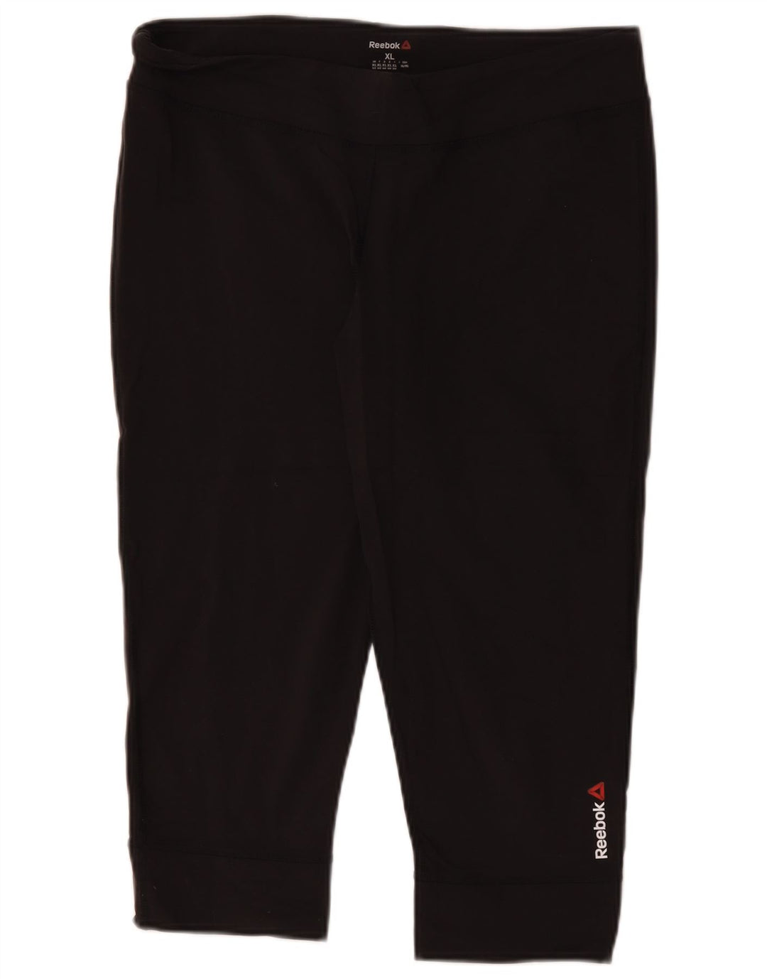 Reebok Dame Capri Leggings UK 18 XL Sort Nylon