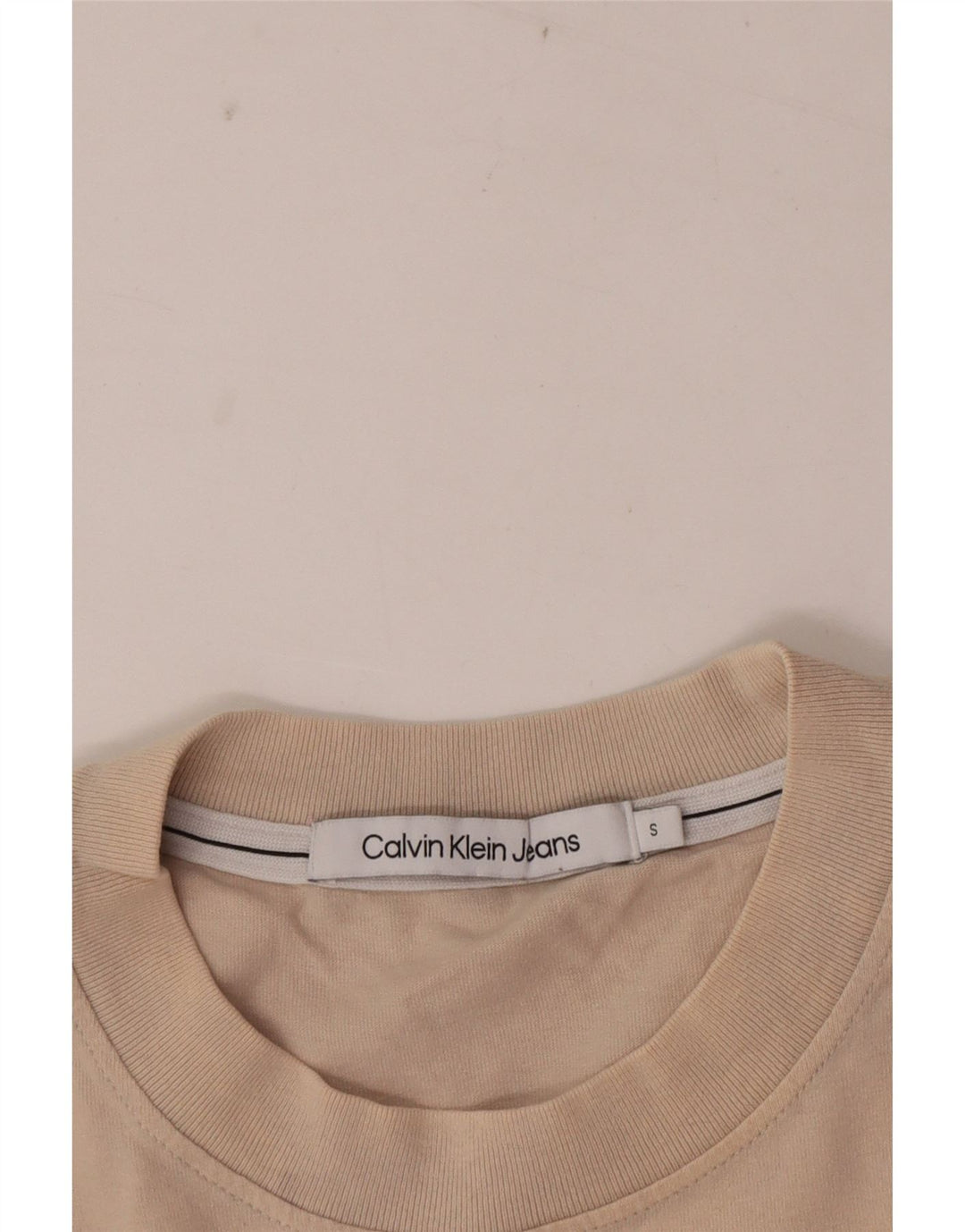 Calvin Klein Jeans Herre T-Shirt Top Lille Beige
