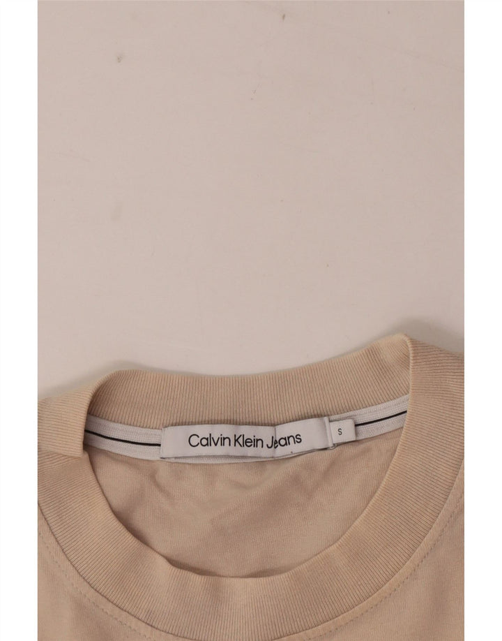 Calvin Klein Jeans Herre T-Shirt Top Lille Beige