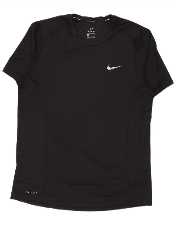 Nike Herre Dri Fit T-Shirt Top Medium Sort Polyester