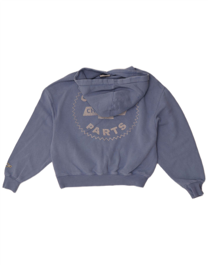 Pull & Bear Dame grafisk oversized hættetrøje Jumper UK 6 XS Blå bomuld