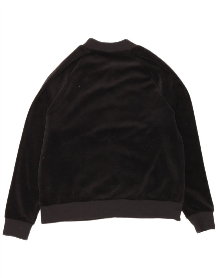 Nike Dame Velour Træningsdragt Topjakke UK 14 Medium Sort Polyester