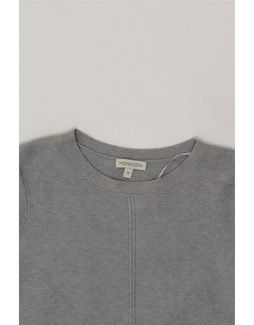 MONSOON Womens Sweatshirt Jumper UK 12 Medium Grey Colourblock Viscose Vintage Monsoon and Second-Hand Monsoon from Messina Hembry 