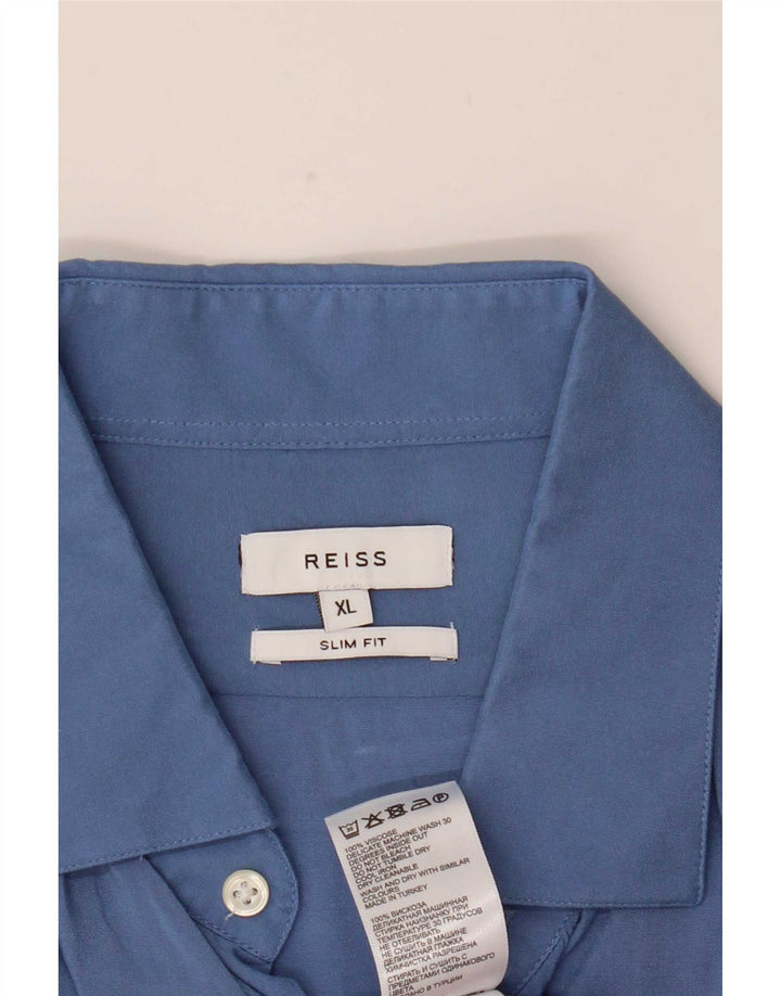 Reiss herre Slim Fit skjorte XL blå viskose