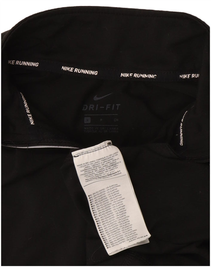 Nike Dame Dri Fit Pullover med lynlås-hals Træningsdragt Top UK 10 Lille Sort