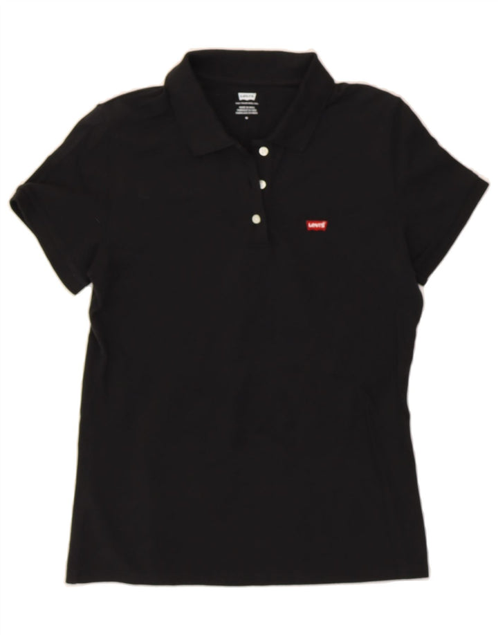 LEVI'S Womens Polo Shirt UK 12 Medium Black Vintage Levi's and Second-Hand Levi's from Messina Hembry 
