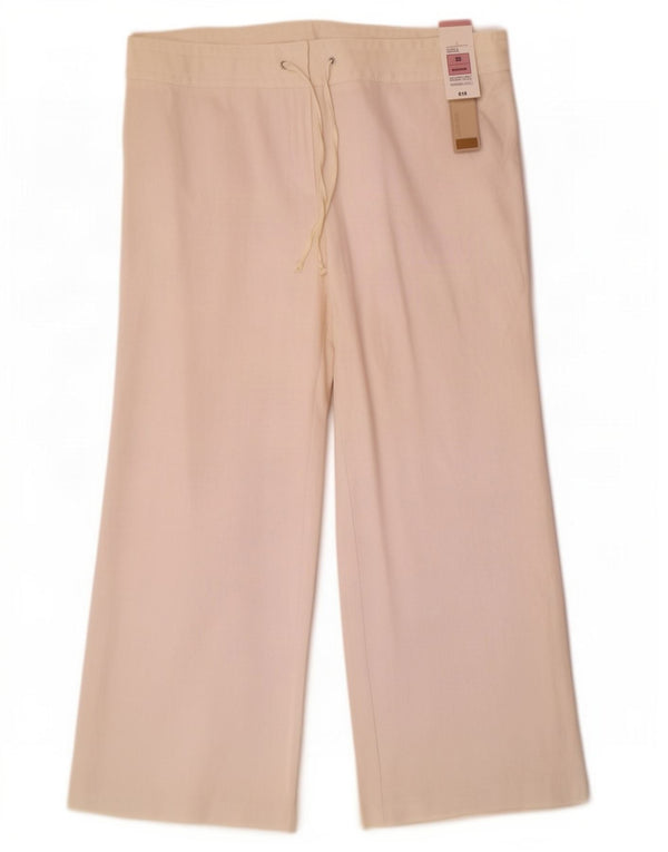 Marks & Spencer Dame Loose Fit Casual Bukser UK 22 3XL W42 L31 Hvid