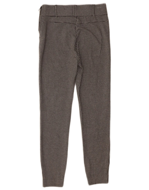 Zara Slim Casual Bukser Små W26 L26 Sort Ternet Viscose