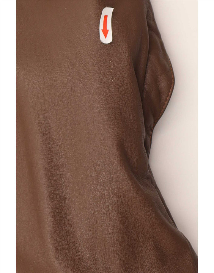 Vintage Herre Military Læderjakke IT 52 XL Brun
