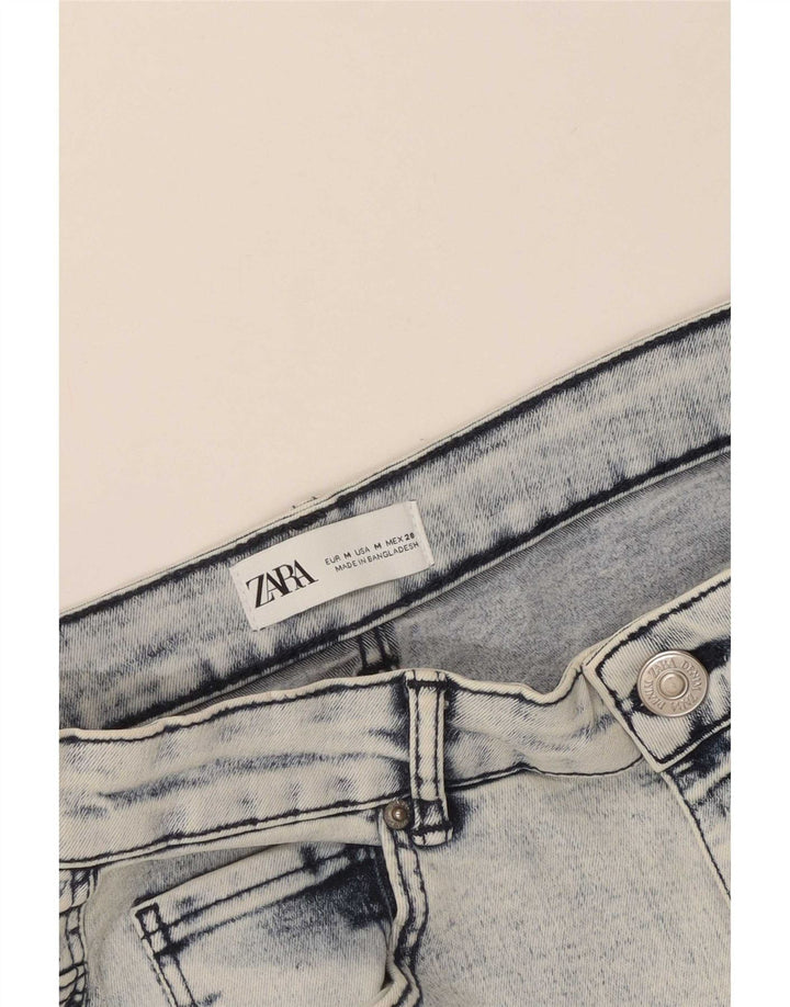 Zara Dame Denim Nederdel Medium W28 Blå