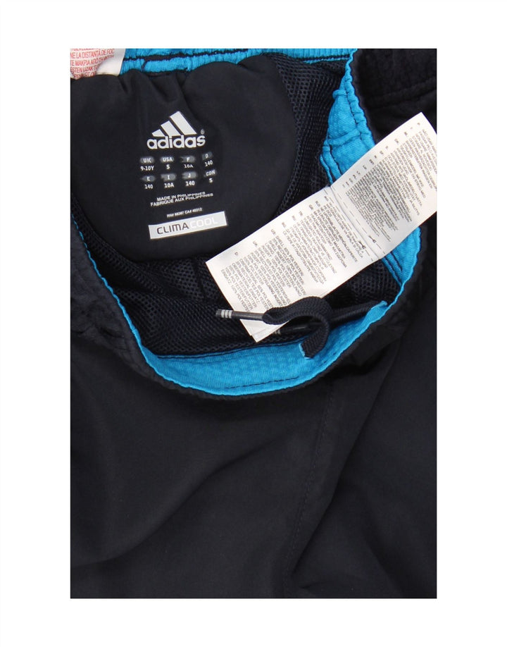 ADIDAS Boys Climacool Tracksuit Trousers 9-10 Years  Navy Blue Colourblock Vintage Adidas and Second-Hand Adidas from Messina Hembry 