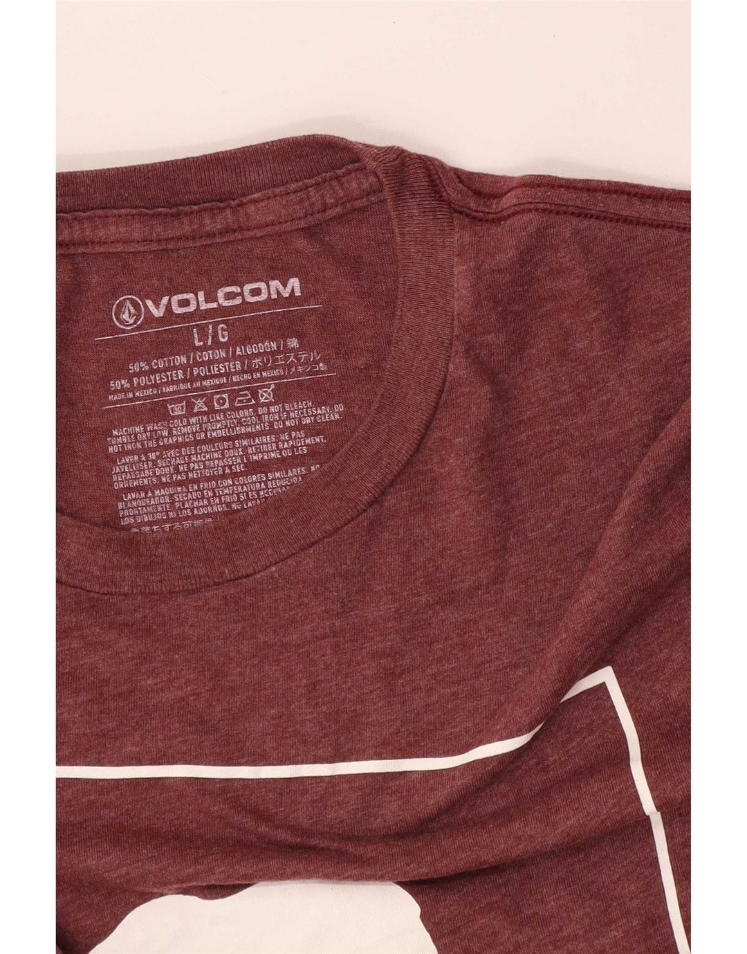 Volcom Herre Grafisk T-Shirt Top Stor Bourgogne Bomuld