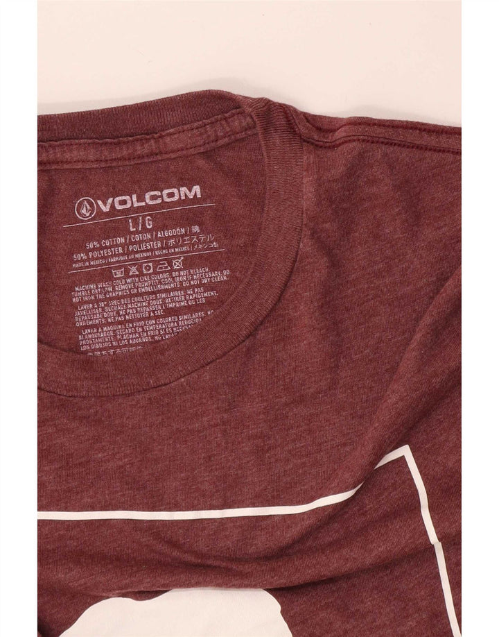Volcom Herre Grafisk T-Shirt Top Stor Bourgogne Bomuld