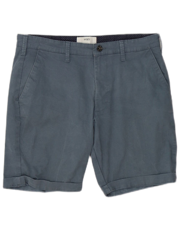 Marks & Spencer Herre Chino Shorts W32 Medium Blue Bomuld