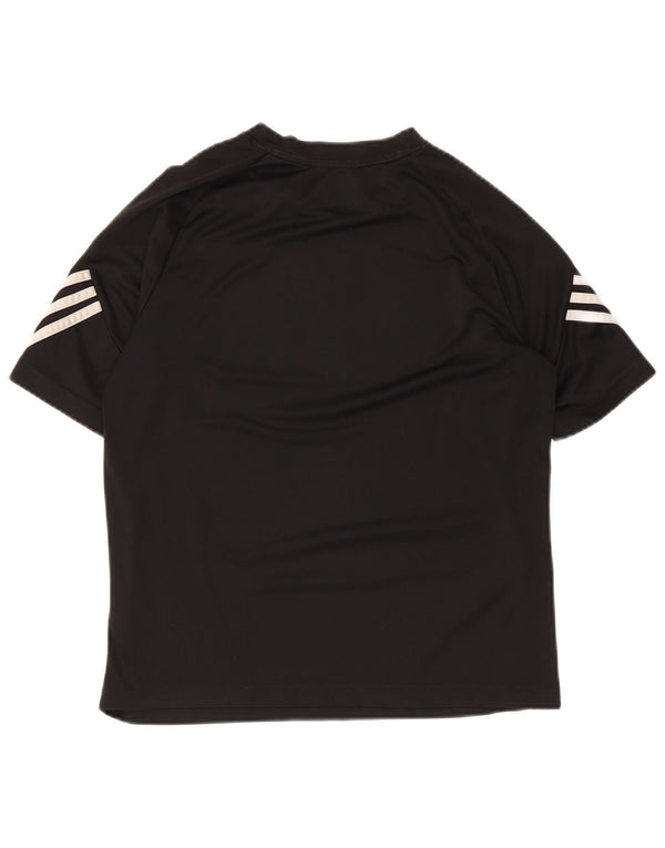 Adidas Dame Climalite Grafisk T-Shirt Top UK 12 Medium Sort Polyester