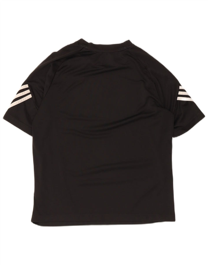 Adidas Dame Climalite Grafisk T-Shirt Top UK 12 Medium Sort Polyester