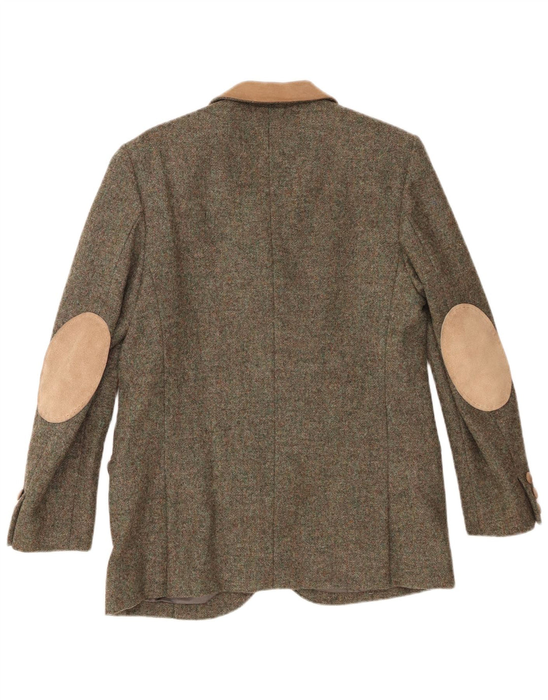 Vintage dame 4-knaps blazerjakke UK 12 Medium Khaki Colourblock