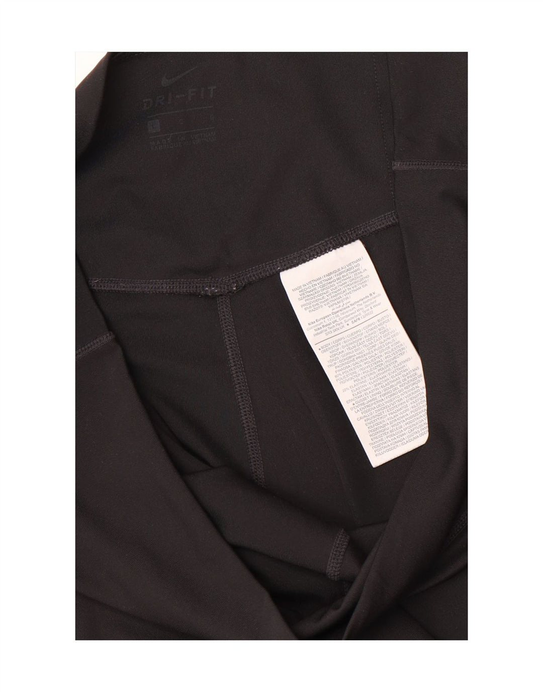 Nike Dame Dri Fit Grafiske Leggings UK 14 Large Black Polyester