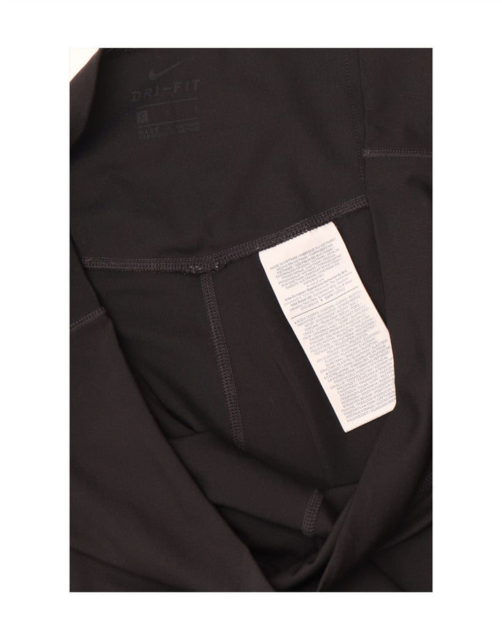 Nike Dame Dri Fit Grafiske Leggings UK 14 Large Black Polyester