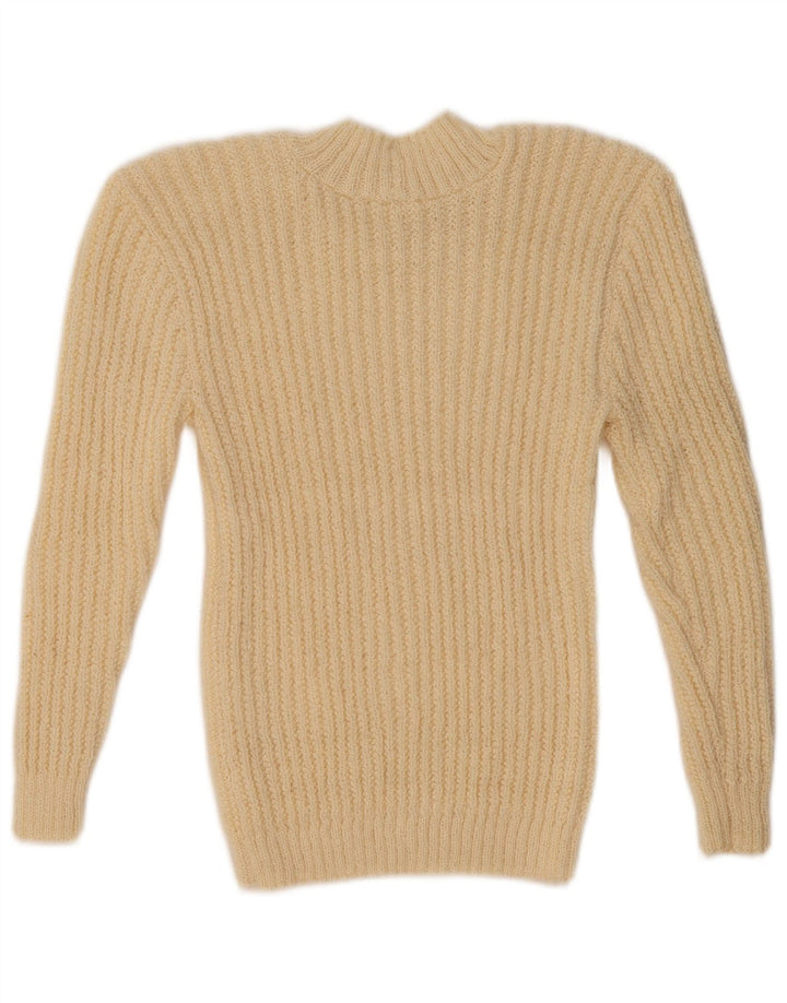 Vintage Dame Turtle Neck Jumper Sweater UK 10 Small Beige