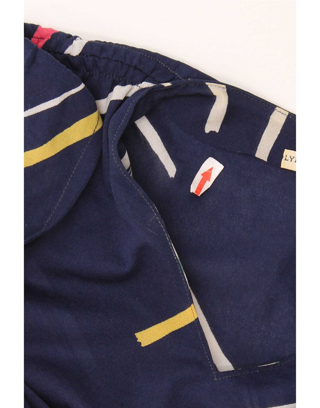 Vintage Dame A-Line Kjole IT 42 Mellem marineblå stribet polyester