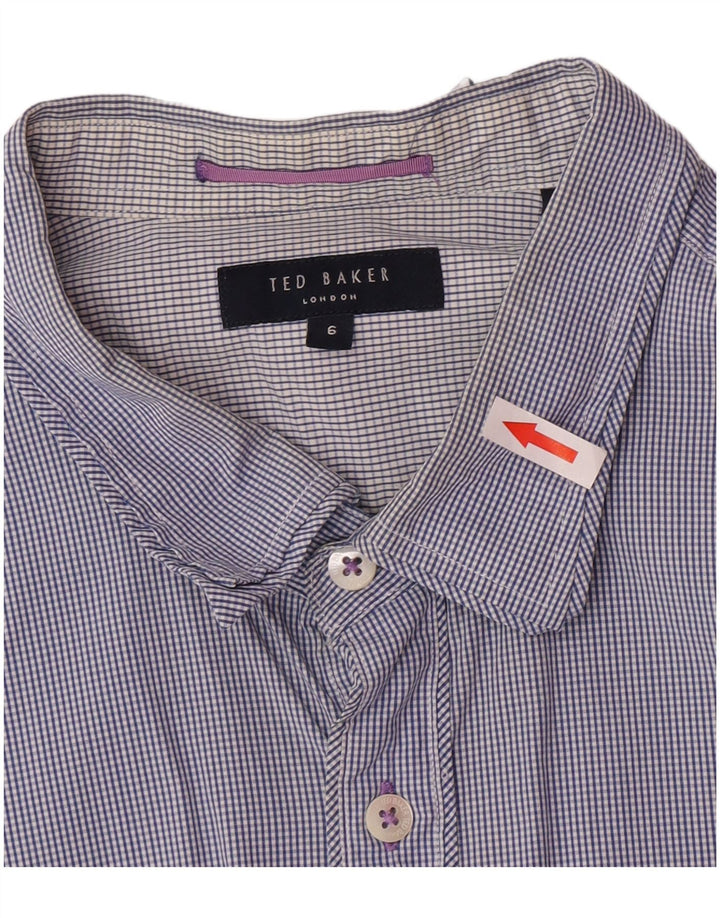Ted Baker Herreskjorte str. 6 2XL Navy Blue Check