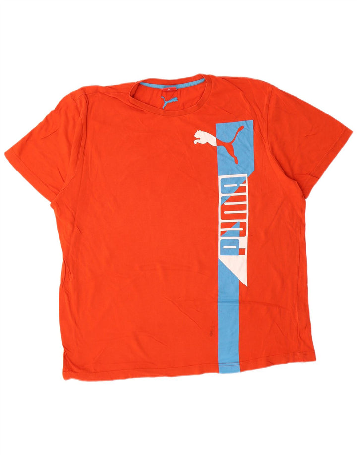PUMA Grafisk T-shirt top til mænd XL Orange bomuld