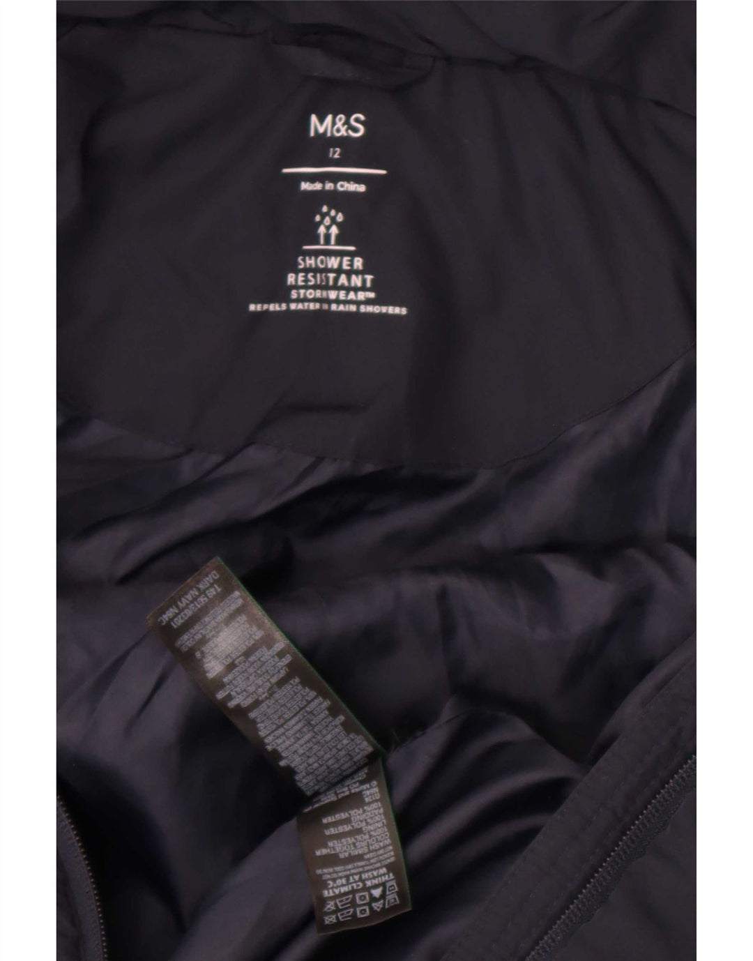 Marks & Spencer, polstret hættejakke til kvinder, UK 12 Medium Navy Blue