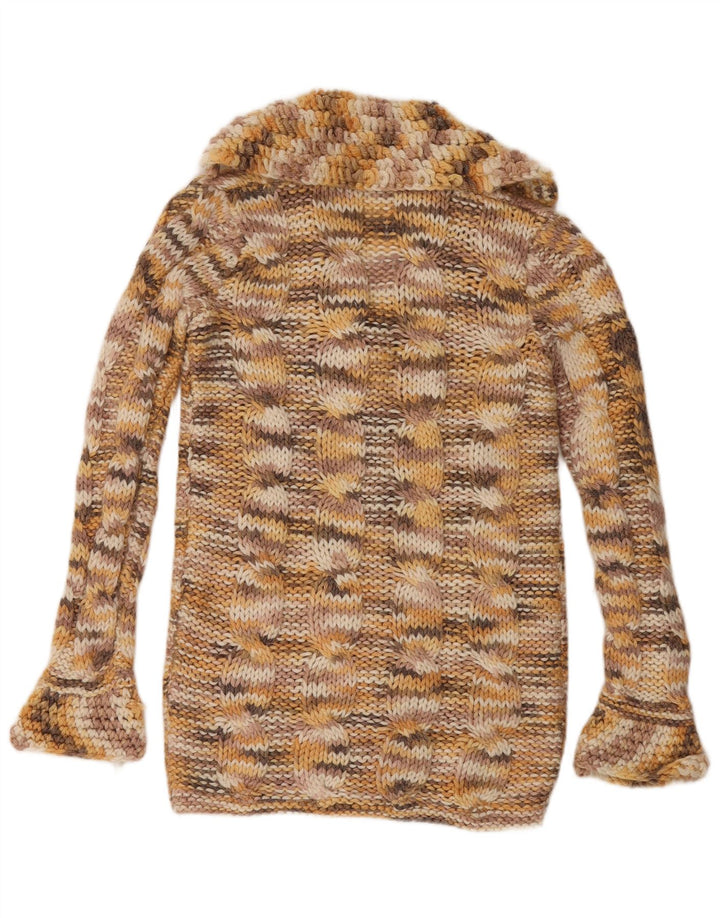 Vintage Dame Cardigan Sweater UK 14 Stor Flerfarvet Flecked