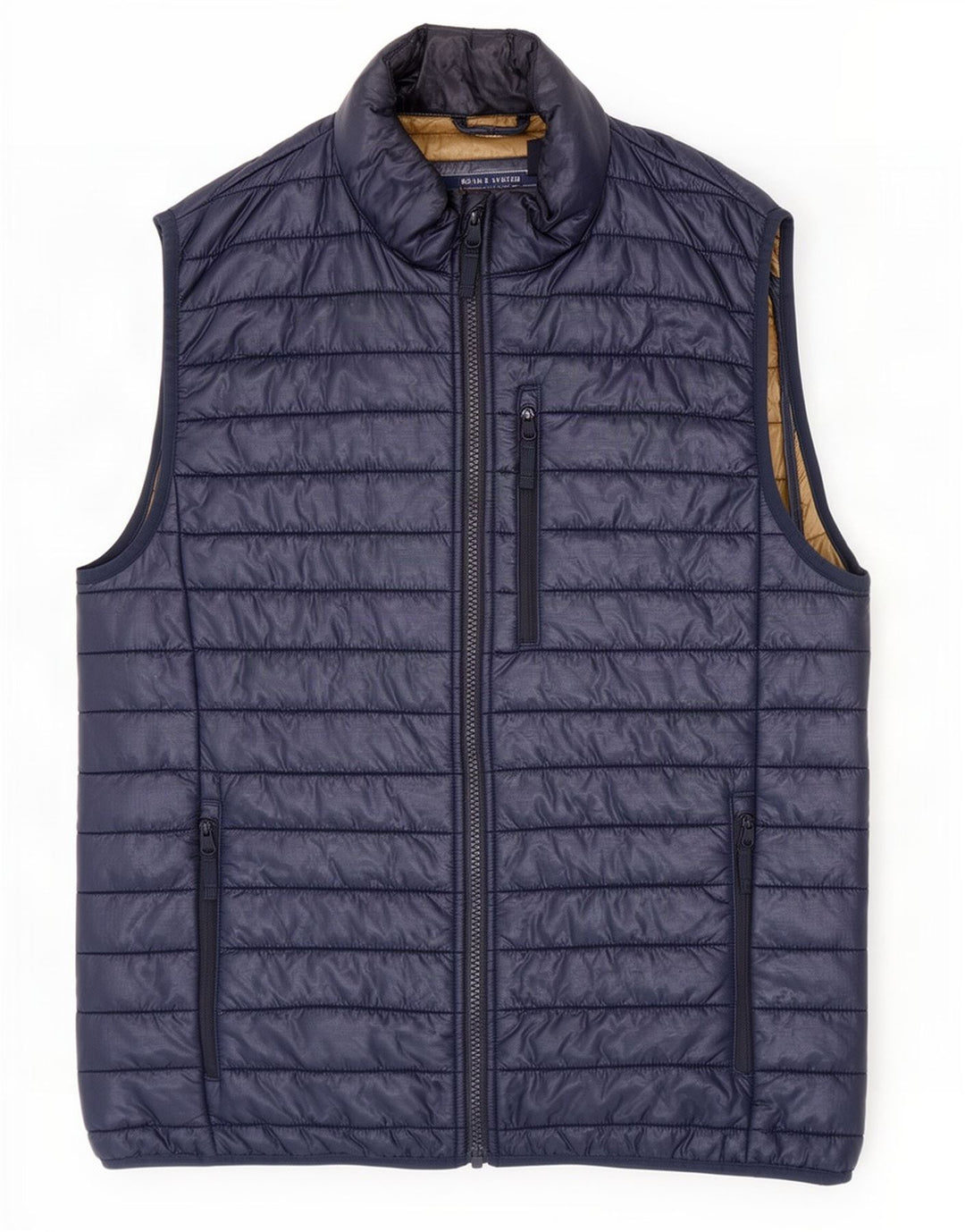 J. Crew Herre Polstret Gilet UK 36 Small Navy Blue Nylon