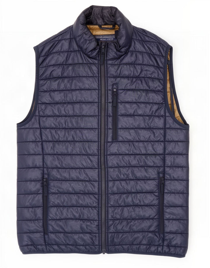 J. Crew Herre Polstret Gilet UK 36 Small Navy Blue Nylon