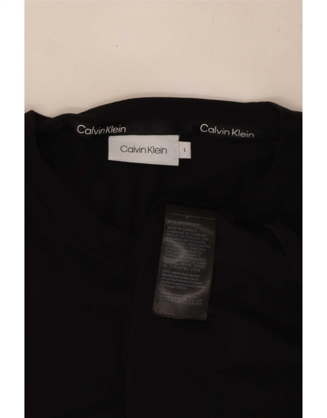 Calvin Klein Herre grafisk T-shirt Top Stor sort bomuld