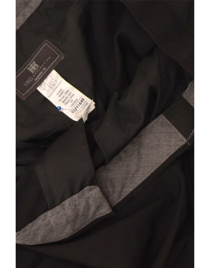 Marks & Spencer Herre Lige Regular Fit Suit Bukser W32 L31 Sort