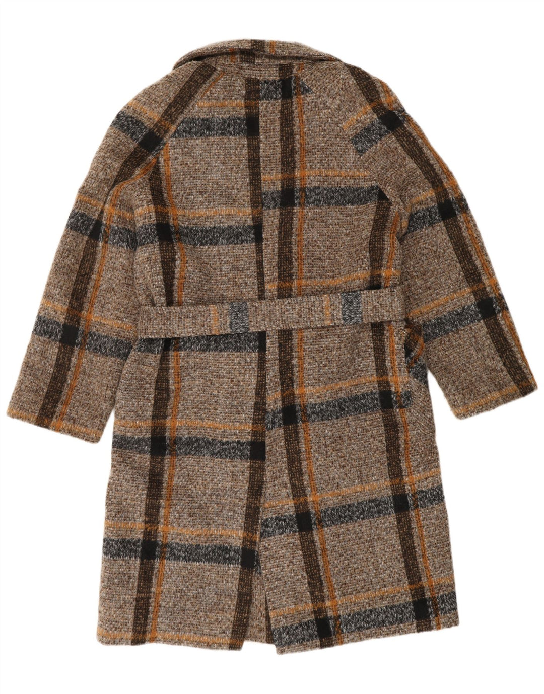 SWEET MISS Dame Dobbeltradet Frakke UK 14 Medium Brown Check Polyester