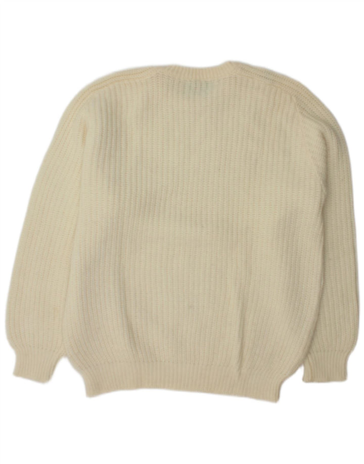 Benetton Herre Boat Neck Jumper Sweater XL Off White