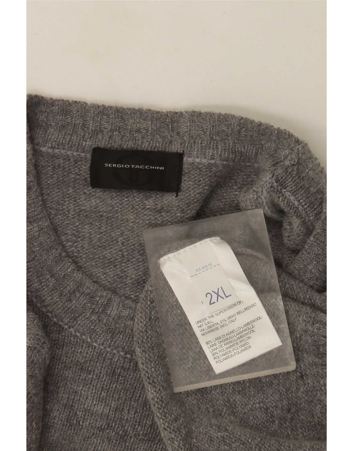 Sergio Tacchini Herre Crew Neck Jumper Sweater 2XL Grå Uld