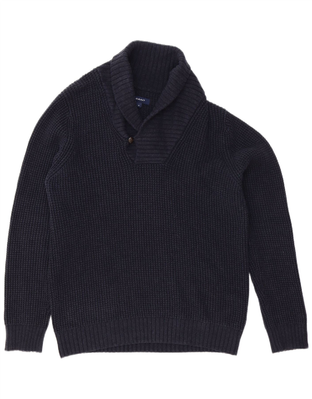 Gant Herre Sjal Hals Jumper Sweater Medium Navy Blue Bomuld