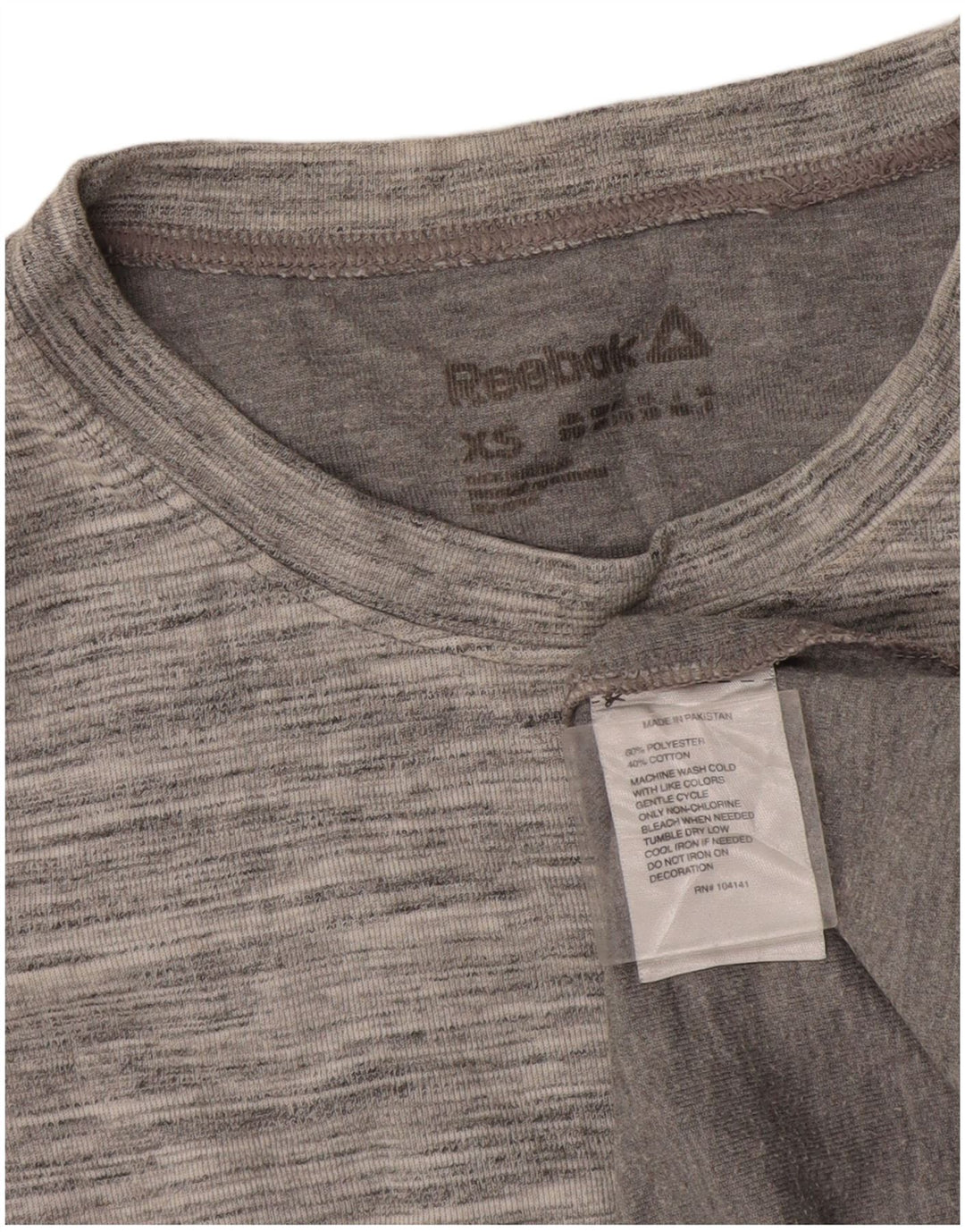 Reebok Dame Top Langærmet UK 6 XS Grå Flecked Polyester
