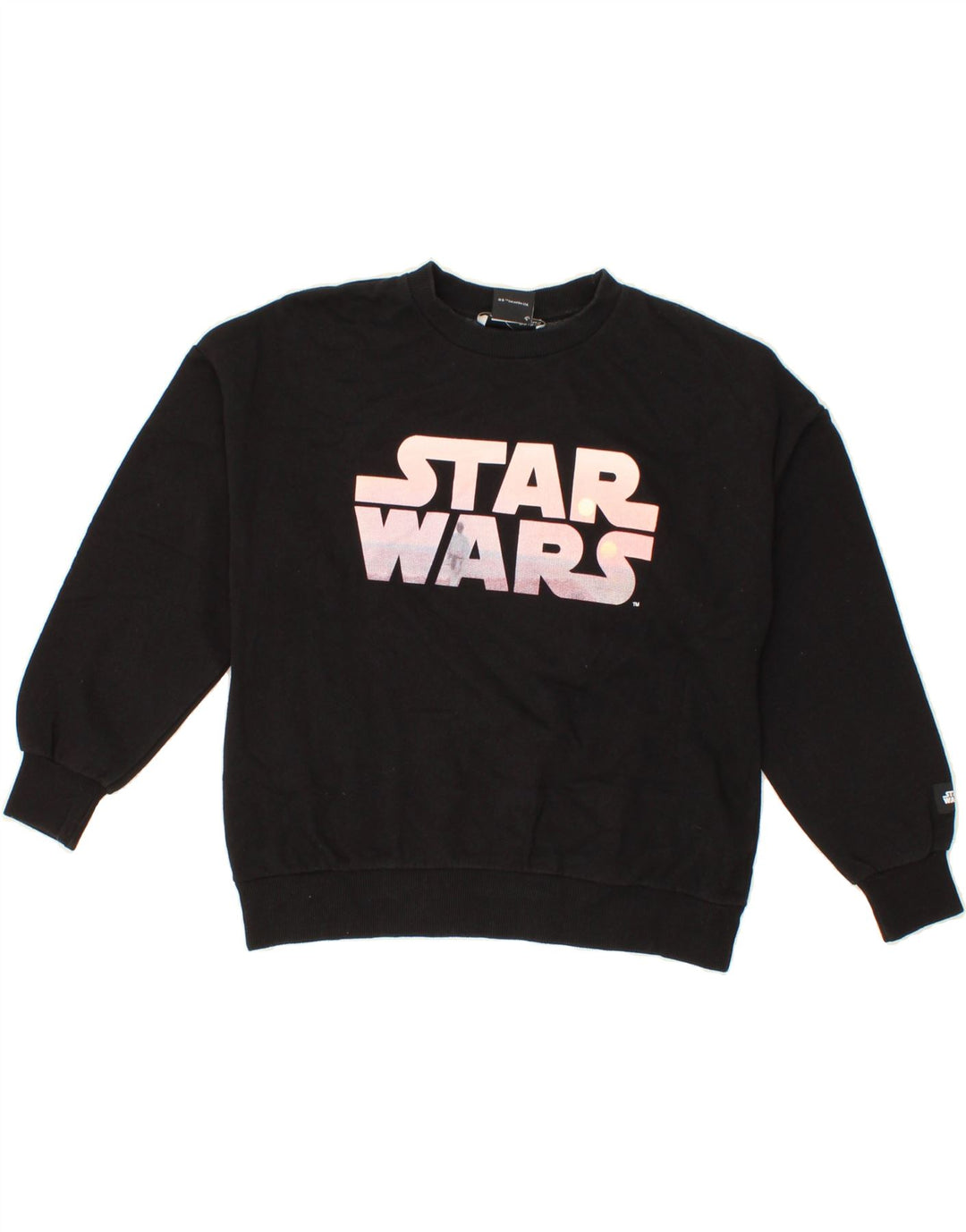 PULL & BEAR Girls Star Wars Graphic Sweatshirt Jumper 15-16 Years XS Black Vintage Pull & Bear and Second-Hand Pull & Bear from Messina Hembry 