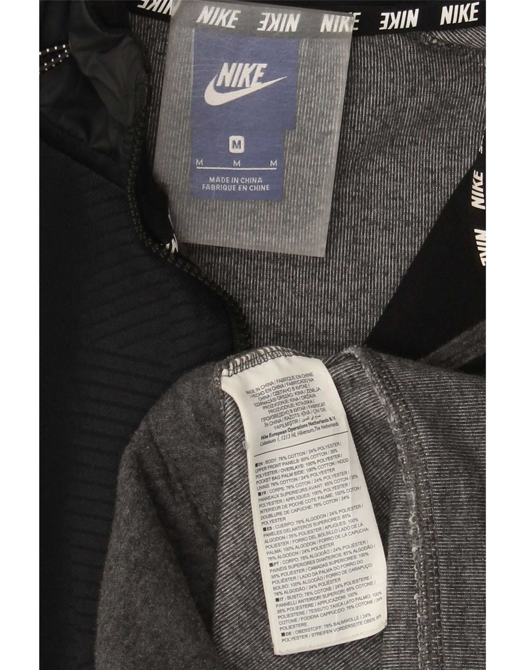 Nike hættetrøje med lynlås til mænd mellemgrå Colourblock Bomuld